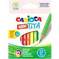 Carioca: Set di matite colorate Mini Tita resistenti alla rottura, 12 pezzi