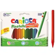 Carioca: Set di pastelli a cera Plastello con colori resistenti, 24 pezzi