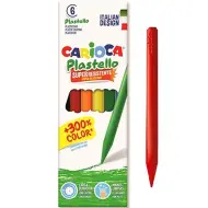 Carioca: Set di pastelli a cera Plastello con colori resistenti, confezione da 6 pezzi