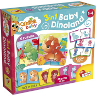 Carotina baby: Dinoland 3 in 1 memo, puzzle e gioco di abbinamento - Lisciani