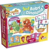 Carotina baby: Dinoland 3 in 1 memo, puzzle e gioco di abbinamento - Lisciani
