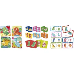 Carotina baby: Dinoland 3 in 1 memo, puzzle e gioco di abbinamento - Lisciani immagine 2