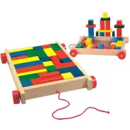 Carrello trainabile con blocchi di legno