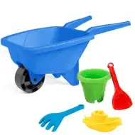 Carriola da sabbiera piccola di colore blu con accessori - Wader