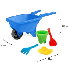 Carriola da sabbiera piccola di colore blu con accessori - Wader immagine 2