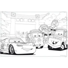 Cars 2 in 1 puzzle da 108 pezzi e album da colorare 50x35cm - Lisciani immagine 3