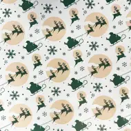 Carta da regalo con Babbo Natale e renne 200x70 cm