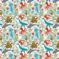 Carta da regalo con animali marini 100x70 cm