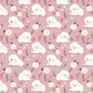 Carta da regalo con cagnolini bianchi 100x70cm