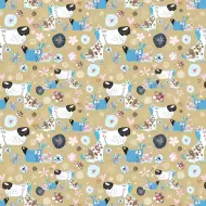 Carta da regalo con cagnolini in colori pastello 100x70 cm