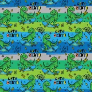 Carta da regalo con motivo di T-Rex su skateboard, 100x70 cm