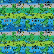 Carta da regalo con motivo di T-Rex su skateboard 100x70cm