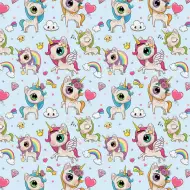 Carta da regalo con motivo di unicorno carino 100x70cm