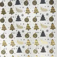 Carta da regalo con sfere dorate 200x70 cm