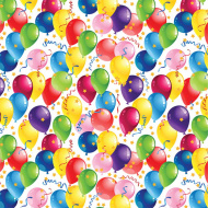 Carta da regalo con stampa di palloncini colorati 100x70 cm