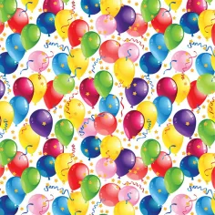 Carta da regalo con stampa di palloncini colorati 100x70 cm