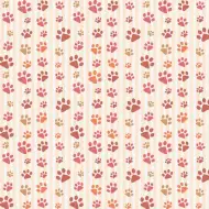 Carta da regalo rosa pastello con impronte di zampette, 100x70 cm