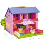 Casa delle bambole a 2 piani con mobili - Wader