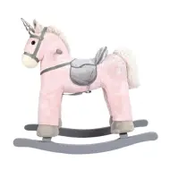 Cavallo a dondolo unicorno rosa in legno 47 cm