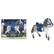Cavallo bianco con sella e briglie