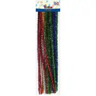Chenille metallico in 5 colori, 30 cm, confezione da 20 pezzi.