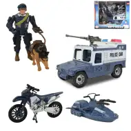 City Police: Set da gioco della polizia con veicoli e poliziotto