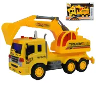 City Truck: Camion con escavatore con luci e suoni 1/18