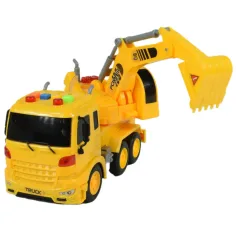 City Truck: Camion con escavatore con luci e suoni 20cm immagine 6