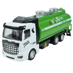 City Truck: Camion della spazzatura a volano trasformabile con segnali stradali 19cm immagine 2