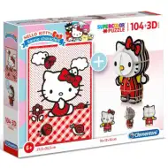 Clementoni: Hello Kitty 2 in 1 puzzle da 104 pezzi e figura modello