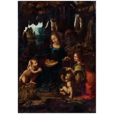 Collezione del Museo: Leonardo da Vinci - La Vergine delle Rocce puzzle da 1000 pezzi con poster - Clementoni immagine 2