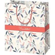 Con affetto! Borsa regalo gigante con fiori colorati 33x15x44cm