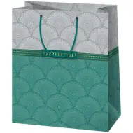 Con affetto! Elegante borsa regalo di grandi dimensioni con intarsi dorati 26x13x33cm.