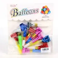 Confezione da 10 pezzi di lingue di suocera colorate e lucide.