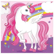Confezione da 20 tovaglioli a 2 strati con unicorno arcobaleno
