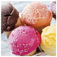 Confezione da 20 tovaglioli di carta a 3 strati con motivo gelato