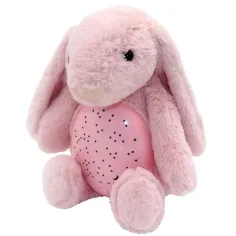 Coniglio di peluche rosa con proiettore 25x27x19cm immagine 2