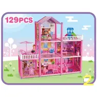 Costruisci da solo! Casa delle bambole con bambola e accessori set di gioco da 129 pezzi