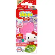 Craze Inkee: Bombe da bagno vegane - Forme Hello Kitty con aroma di zucchero filato, confezione da 3 pezzi