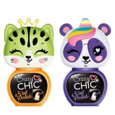 Crazy Chic: Lovely Nail smalto per unghie con pennello a forma di animale set da 2 pezzi giallo e rosa - Clementoni immagine 2