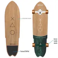 Cruiser skateboard effetto legno bronzo con ruote, misura 28 pollici