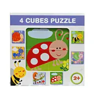 Cubetti da fiaba con motivo di animali del bosco, set da 4 pezzi.