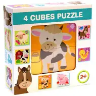Cubetti di fiaba con animali domestici, set da 4 pezzi.
