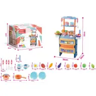 Cucina giocattolo per ragazzi con accessori 55x20x36cm