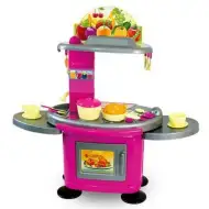 Cucina giocattolo rosa con bancone e accessori 78 cm
