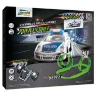 Darda: Set di pista 4 in 1 della Polizia con auto della polizia Porsche 911 GT3 a retrocarica
