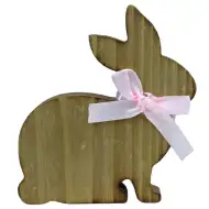 Decorazione di coniglio pasquale in legno 11 cm