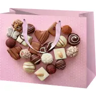 Dessert cuore rosa esclusiva grande borsa regalo 26x13x32cm