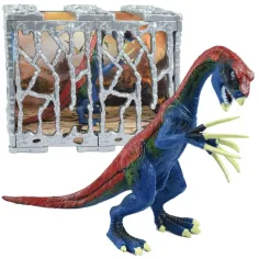Dino World: Figura di dinosauro Therizinosaurus dettagliatamente realizzata di 20 cm in gabbia. immagine 2