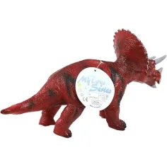 Dino World: Figura di dinosauro Triceratops in vinile con suono, imbottitura in cotone, 35 cm immagine 2
